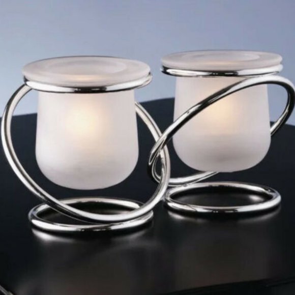 Partylite Silver Plate Gemini Tea Light Holder